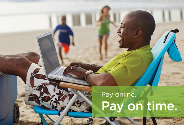 Pay online. Pay on time. Learn more >